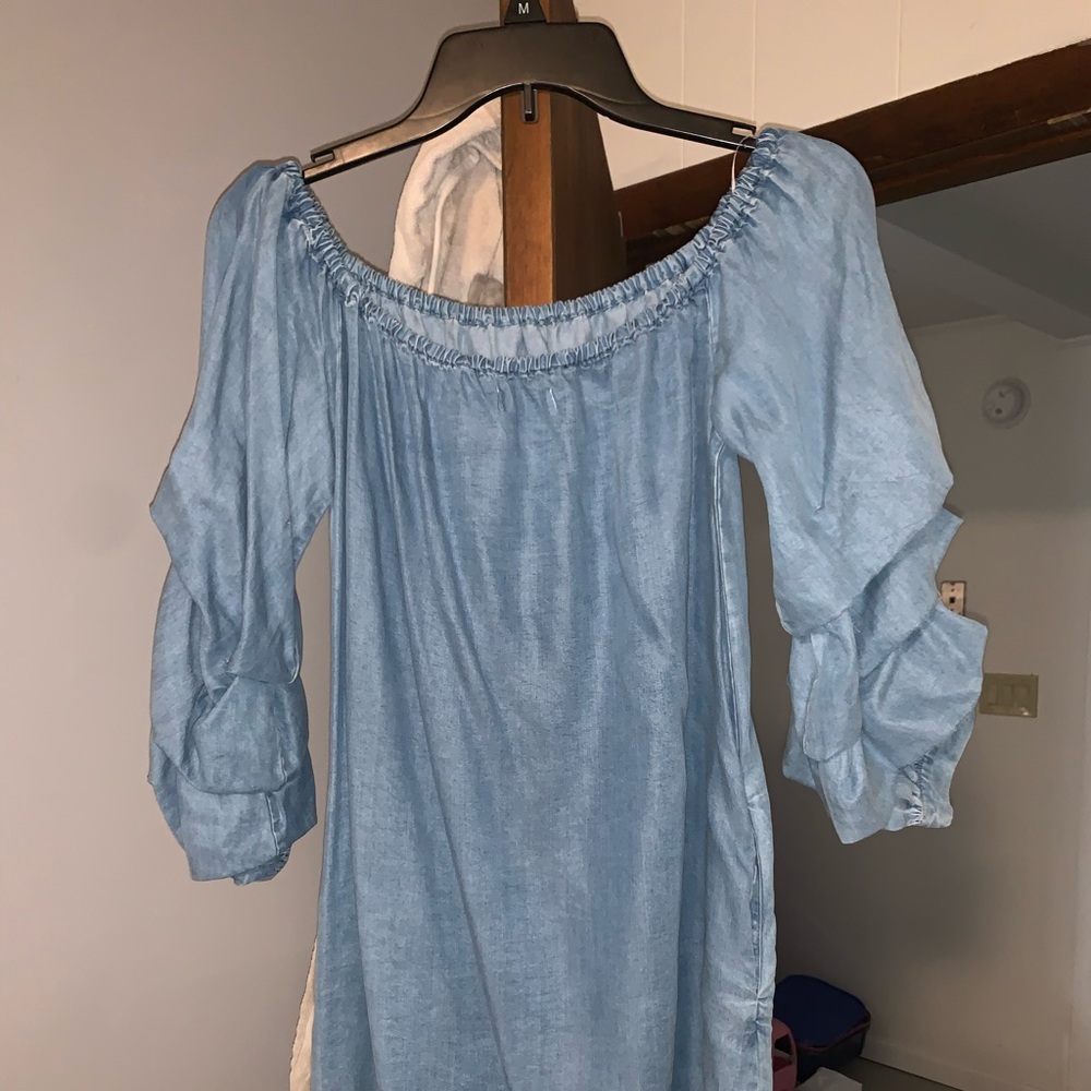 Jean puffy sleeve zara dress